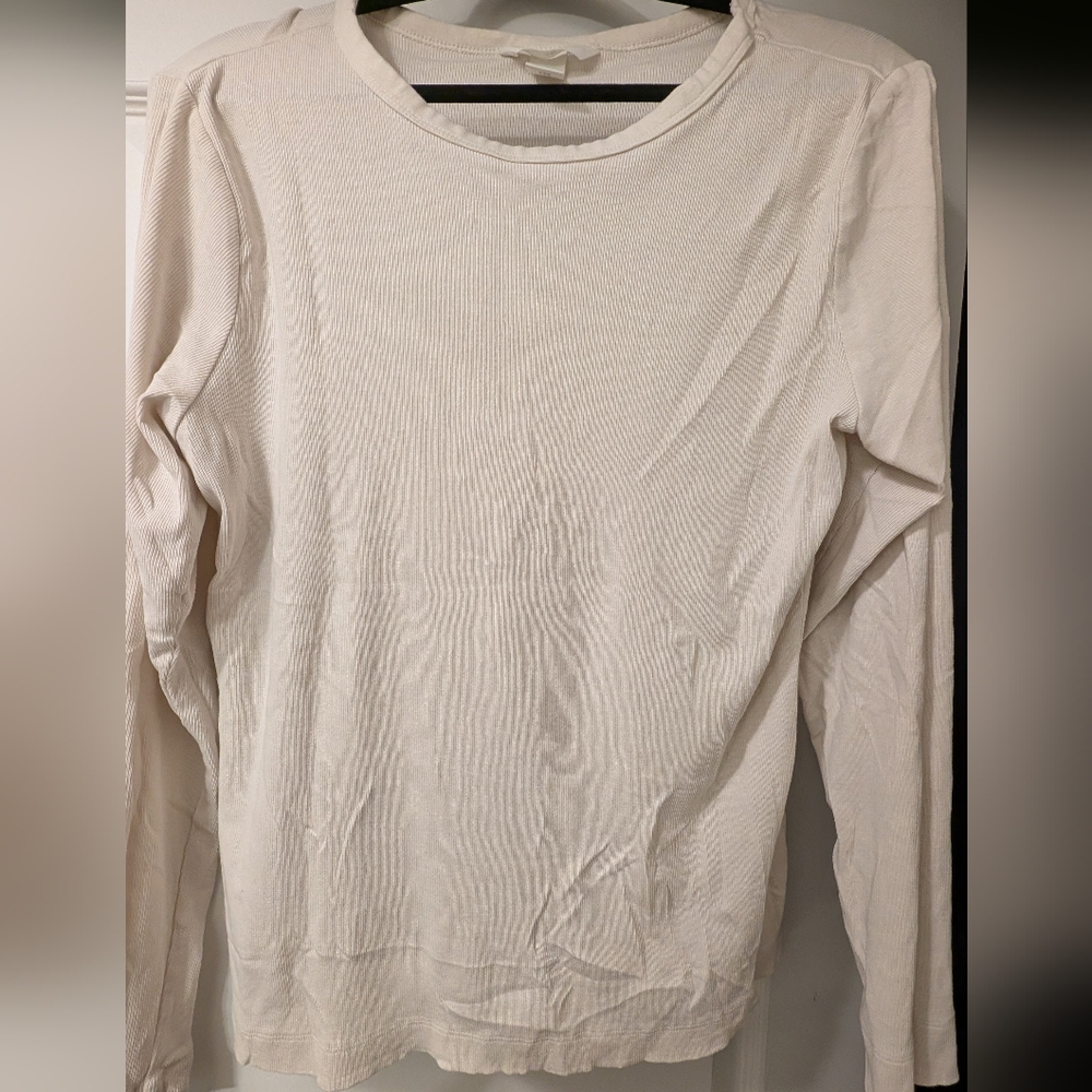 H&M White Ribbed Top